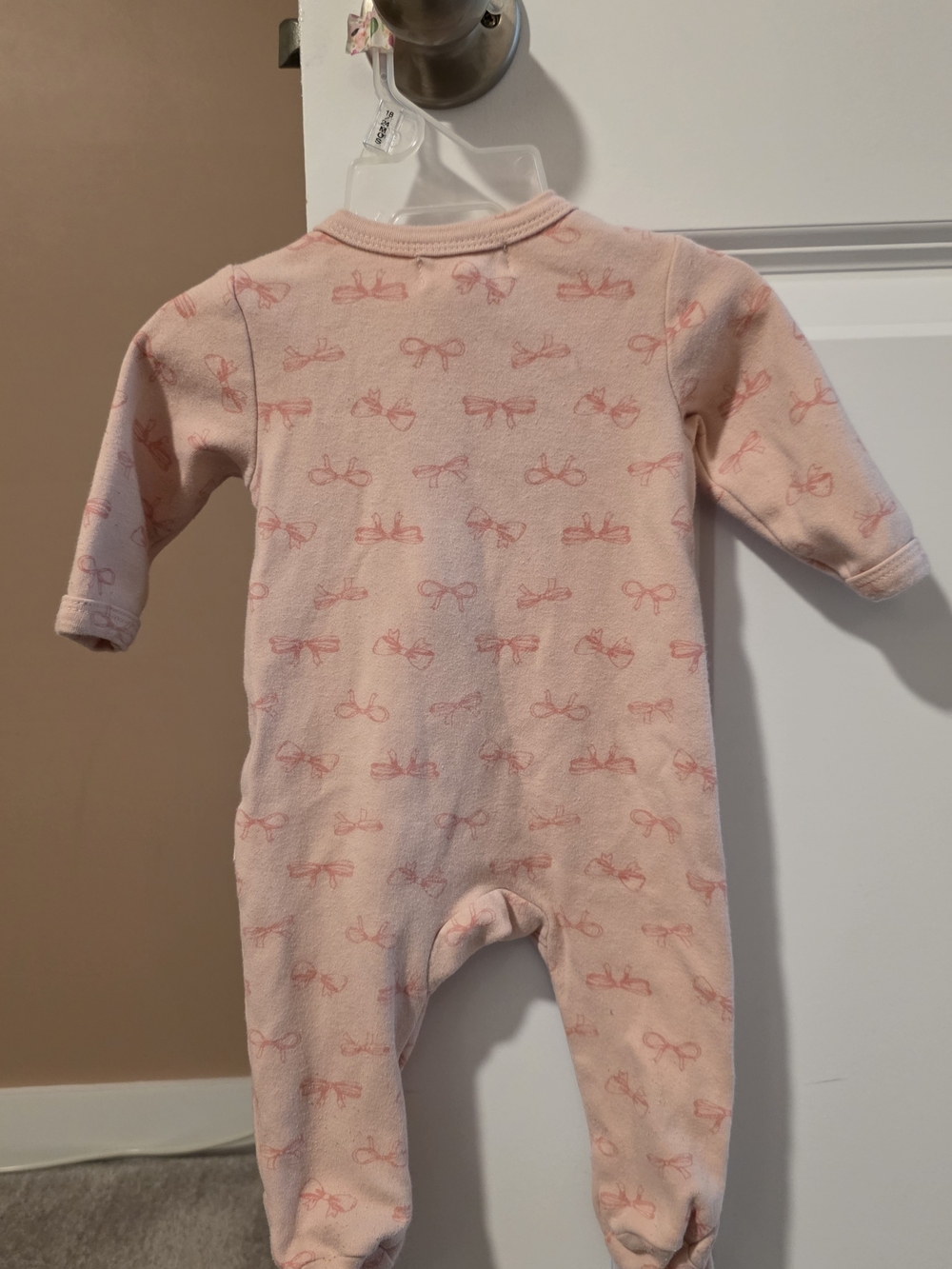 Pink Bow Ruffle Sleeper - Picture 2 of 4